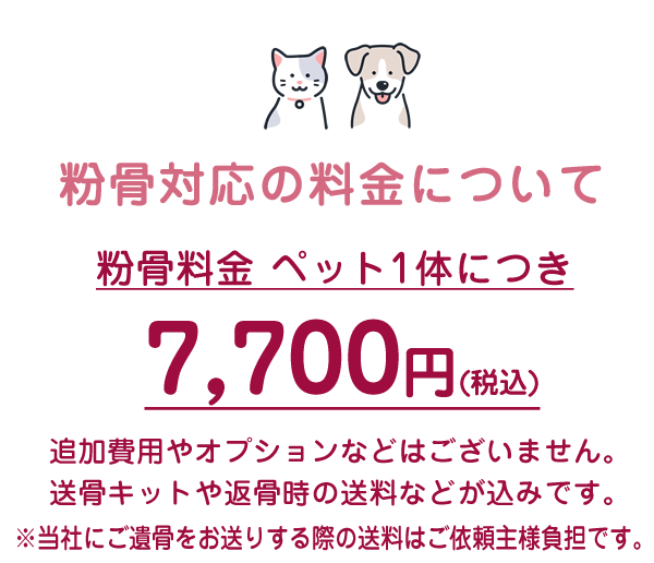 粉骨対応の料金について