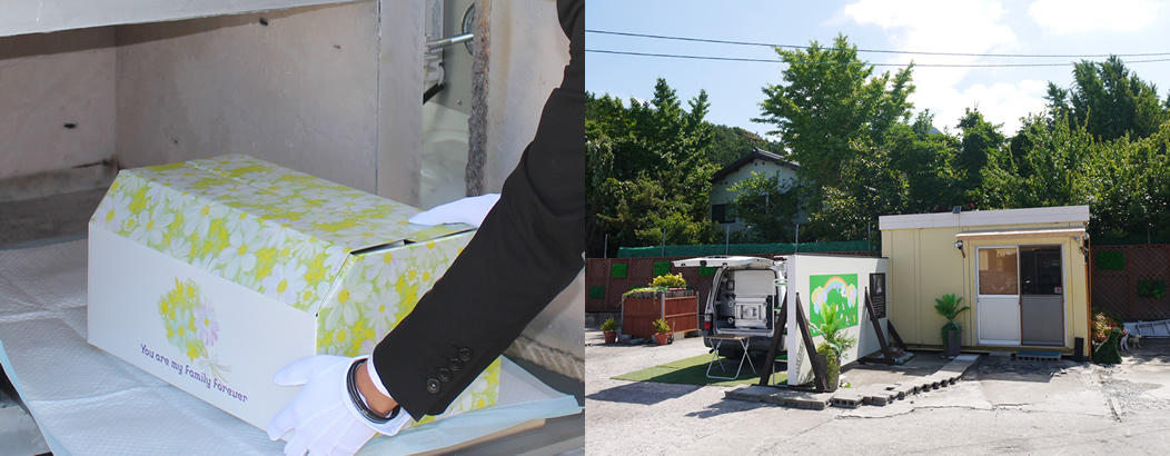 昆虫を火葬供養